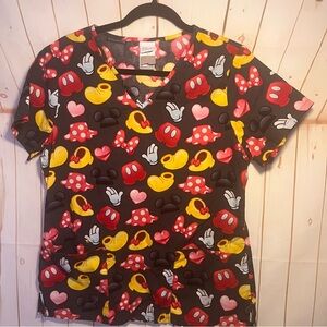Disney Mickey and Minnie scrub top
